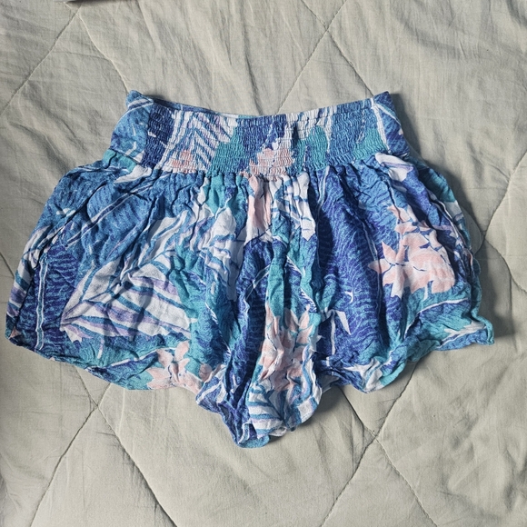 AMERICAN EAGLE Tropical Blue Soft Shorts Hawaiian Floral XXS AE - Picture 4 of 7